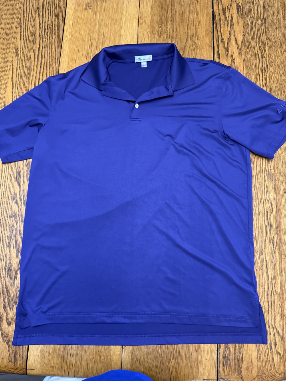 Peter Millar Polo Shirt Mens Large Delta Golf Performance Purple Embroidered